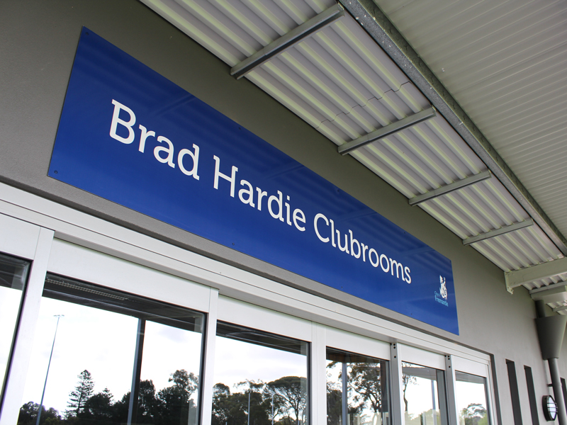 Brad Hardie Clubrooms signage