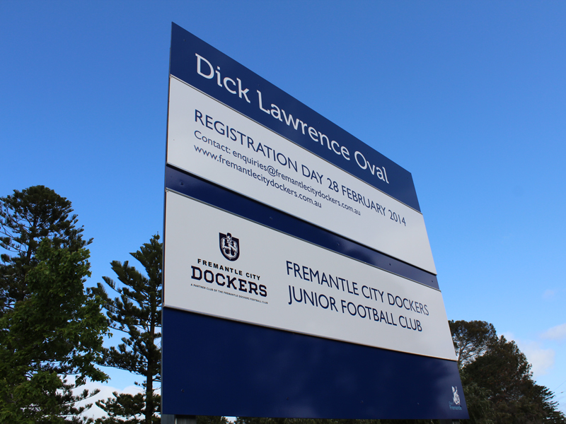Dick Lawrence Oval sign