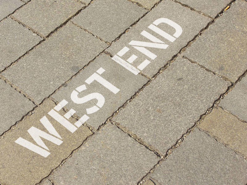 West End painted on pavement