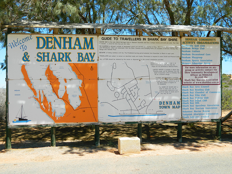 Welcome to Danham & Shark bay information sign