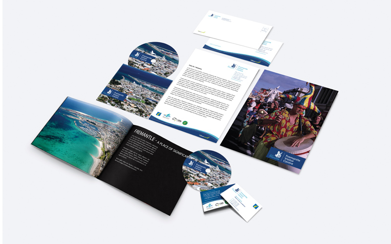 City of Fremantle Visitors Centre printed material - Brochures, CD, Letterhead, business card