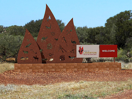 Shire of Laverton town signage