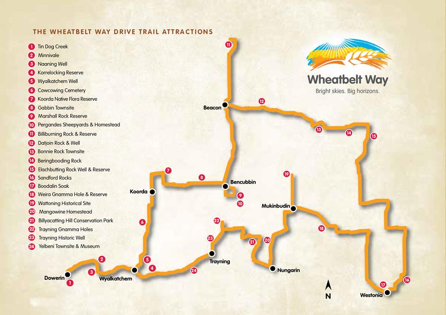 Wheatbelt Way Drive trail map
