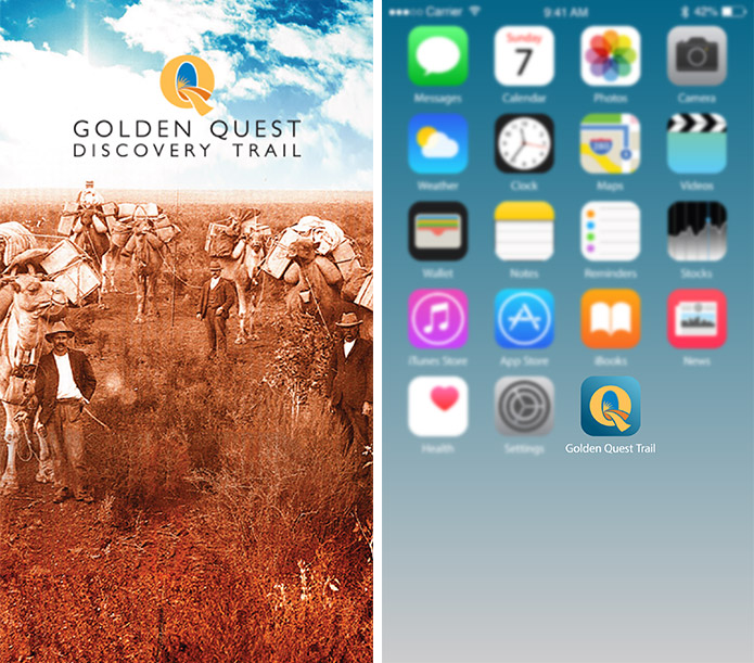 Golden Quest Discovery Trail app design